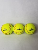 3 Worth Official League 12 inch Solid Cork Rubber Center Green Soft Ball... - $14.85
