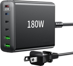 USB C Fast Charger 180W 6 Port USB C Charger Compatible with Laptop/ipad/iPhone - £26.29 GBP