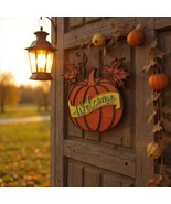 Layered Pumpkin Welcome Door Hanger: Fall Porch Decor - $24.00