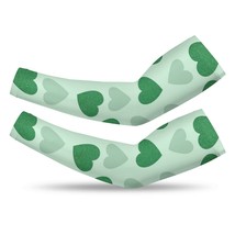 Mondxflaur Green Heart Cooling Arm Sleeves Cover UV Sun Protection for M... - £11.91 GBP