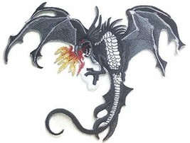 Custom Fire Breathing Dragon Embroidery Iron On/Sew Patch [9.69&quot; x 8.99&quot;... - $21.87