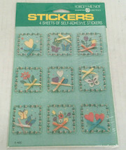 Vintage flower heart and butterfly adhesive stickers still in original package  - $19.75