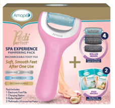 Amope Pedi Perfect Spa Experience Pampering Pack Wet &amp; Dry Electronic Foot File - £31.89 GBP