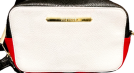 Steve Madden Blannis Faux Leather Adjustable Crossbody Bag White Black/Red - £10.27 GBP