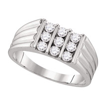 10kt White Gold Mens Round Diamond Wedding Band Ring 3/4 Cttw - £1,159.56 GBP