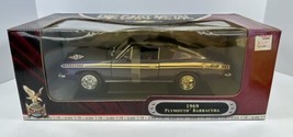 Road Signature Deluxe Edition 1:18 Blue 1969 Plymouth Barracuda 383 Diec... - $44.54