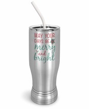 PixiDoodle Holiday Wishes Christmas Insulated Coffee Mug Tumbler with Spill-Resi - £27.01 GBP+