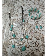 New Avon Summer Turquoise Collection 3 pc Jewelry Set Necklace Bracelet ... - $36.90 CAD