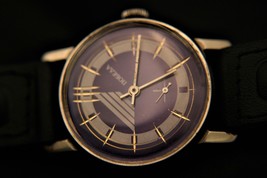 Vintage serviced 1980&#39;s USSR purple dial Pobeda 15J cal. 2602 Zim wristwatch - £115.45 GBP