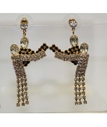 Vintage Art Deco Earrings couple Dancing Couple Rhinestone Crystal Earrings - £15.67 GBP