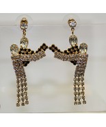 Vintage Art Deco Earrings couple Dancing Couple Rhinestone Crystal Earrings - £15.40 GBP