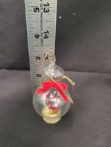 Vtg 3.5&quot; Hand Blown Glass Santa in Miniature Glass Ornament With Cork - £6.68 GBP