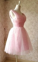 Cute Pink V-neck Short Princess Dress Sleeveless Pink Tutu Birthday Party Dress image 3