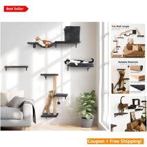 Elegant Gray Cat Wall Furniture - 4 in 1 Climbing Shelves with Scratchin... - $139.54