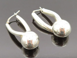 925 Sterling Silver - Vintage Polished Twisted Bead Ball Drop Earrings -... - $46.55
