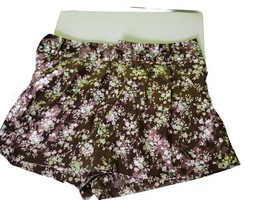 Womens Sleepwear Shorts Brown Floral Flowers Sans Souci Size Medium - $13.72