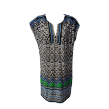 Laundry By Shelli Segal Womens Tunic Dress Multicolor Short Geometric Sleeve XS - £15.41 GBP