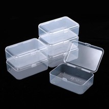 6 Pack Rectangle Mini Clear Plastic Storage Containers Box Case With Lid... - £15.75 GBP
