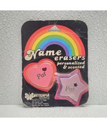 Vintage 1983 Butterfly Originals Personalized Name Pat Heart Star Erasers - $310.95 MXN