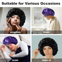 2Pcs Silk Bonnet for Sleeping, Superior Satin Bonnet Hair Bonnet for Sleeping wi - £9.36 GBP