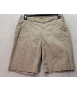 Calvin Klein Jeans Bermuda Shorts Women&#39;s Size 10 Tan Cotton Pockets Fla... - £16.73 GBP