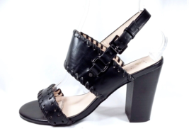 Women High Heel Black Sandal Size 8 NICOLE MILLER NY Victoria Slingback Western - £30.37 GBP