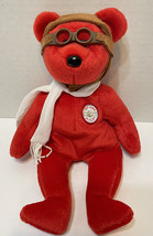 TY Beanie Babies 2003 Bearon Red Bear Googles Scarf Helmet 100 Years of Flight - £5.41 GBP