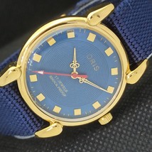 Vintage Oris Winding Swiss Mens Refurbished Wrist Blue Watch 558b-a297022-6 - £15.96 GBP