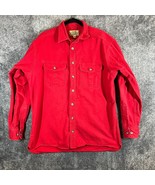 Cabelas Deerskin Chamois Flannel Mens Large Tall Red Loud HeavyWeight Ca... - £15.65 GBP
