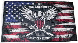 3x5FT The 2nd Amendment is My Gun Permit Flag Rights NRA Rifle Patriot Decor USA - £14.37 GBP