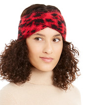 DKNY Womens Headband Fuzzy Animal Print Knit Twist Red One Size $28 - NWT - £4.23 GBP