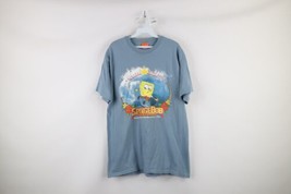 Vtg Y2K 2002 Nickelodeon Mens Large Spongebob Squarepants Surfing T-Shirt Blue - £54.23 GBP