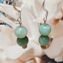 Earrings Handmade with Semi Precious Amazonite on Silver Plated findings - $13.72