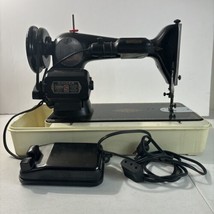 Vintage 1952 Singer Sewing Machine Electric 66 with Plastic case foot pedal - $237.49