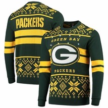 NFL Licensed Men&#39;s Green Bay Packers Green/Gold Light Up Ugly Sweater - £42.76 GBP