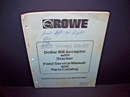 Rowe BA-5 &amp; BA-55 Original 1981 Dollar Bill Change Machine Service Parts Manual - £10.09 GBP