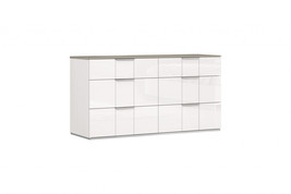 57" White Six Drawer Double Dresser - $33,265.94 MXN