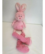 Ganz Leg A Longs Pink Bunny Plush Stuffed Animal Pink Stripes Socks Patches - £19.45 GBP