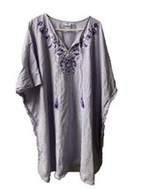 National Plus One Size Fits Most Purple Striped Mumu Beach Cover UP - £19.08 GBP