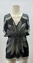 Dots Flower Print See Thru Blouse, Size Small - $9.75