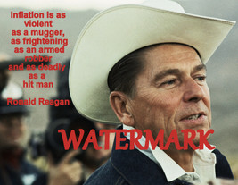 RONALD REAGAN &quot;INFLATION IS AS VIOLENT AS A..&quot; QUOTE FAN ART GIFT PHOTO ... - $4.84+
