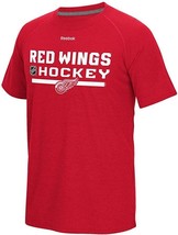 Reebok Mens Detroit Red Wings Short Sleeve Red Center Ice Rush T-Shirt Red-Small - £14.78 GBP