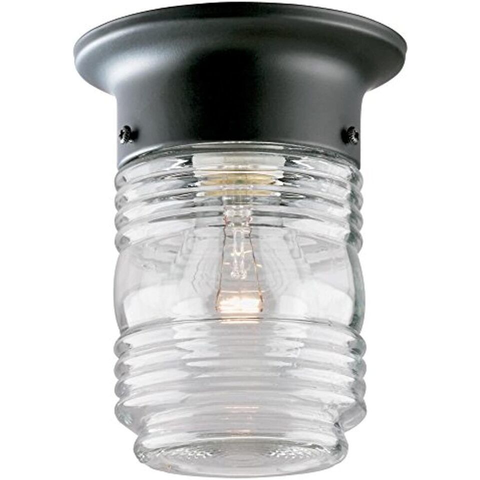Westinghouse Lighting 6691900 One-Light Jelly Jar Porch-Light, Matte Black - $25.33