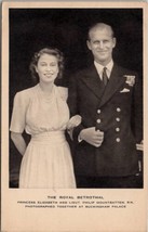 Princess Elizabeth II and Lieut. Philip Mountbatten R.N. at Palace Postcard Z7 - £7.82 GBP