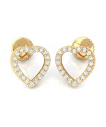 0.18 ct  IJ SI-I1 Small Natural Real Diamonds Heart Shaped Stud Earrings... - $547.23 CAD