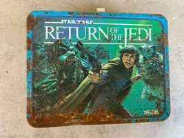 Vintage 1983 Star Wars Return Of The Jedi Metal Lunch Box no thermos - £51.43 GBP