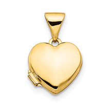 14k Polished Plain Heart Locket XL304 - $142.72