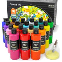 Vibrant Acrylic Paint Bottles - 18 Colors, Perfect for Beginners &amp; Profe... - $92.02