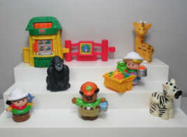 Fisher Price Little People Food stand zookeepers animals gorilla zebra g... - $20.57
