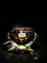 Sommerso Murano Gold and Violet Faceted Glass Ashtray made in Italy image 2